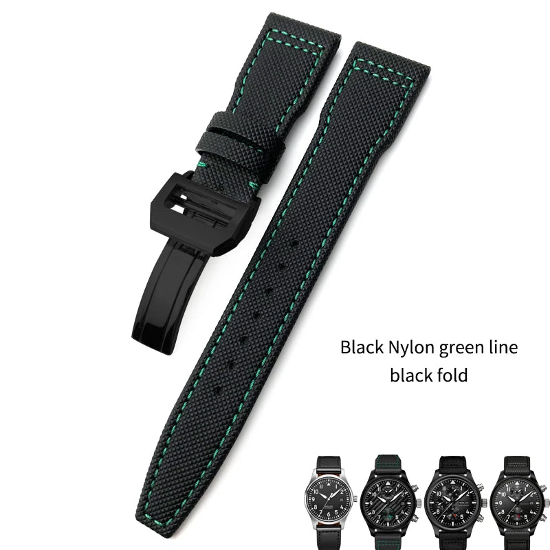 Bracelet de montre en nylon tissé de haute qualité, adapté pour IWC Pilot SPITFIRE MARK 18 Portugieser Portofino TOP GUN Suffino 77 Strap, 20mm, 21mm, 22mm