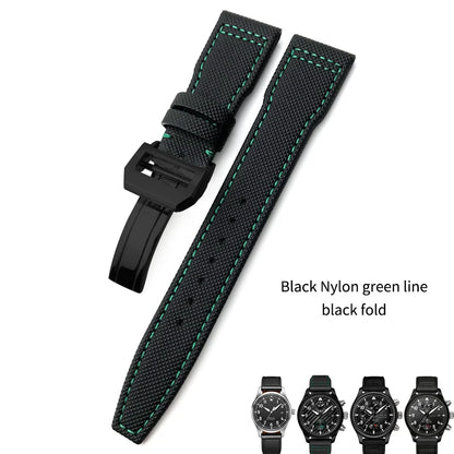 Bracelet de montre en nylon tissé de haute qualité, adapté pour IWC Pilot SPITFIRE MARK 18 Portugieser Portofino TOP GUN Suffino 77 Strap, 20mm, 21mm, 22mm