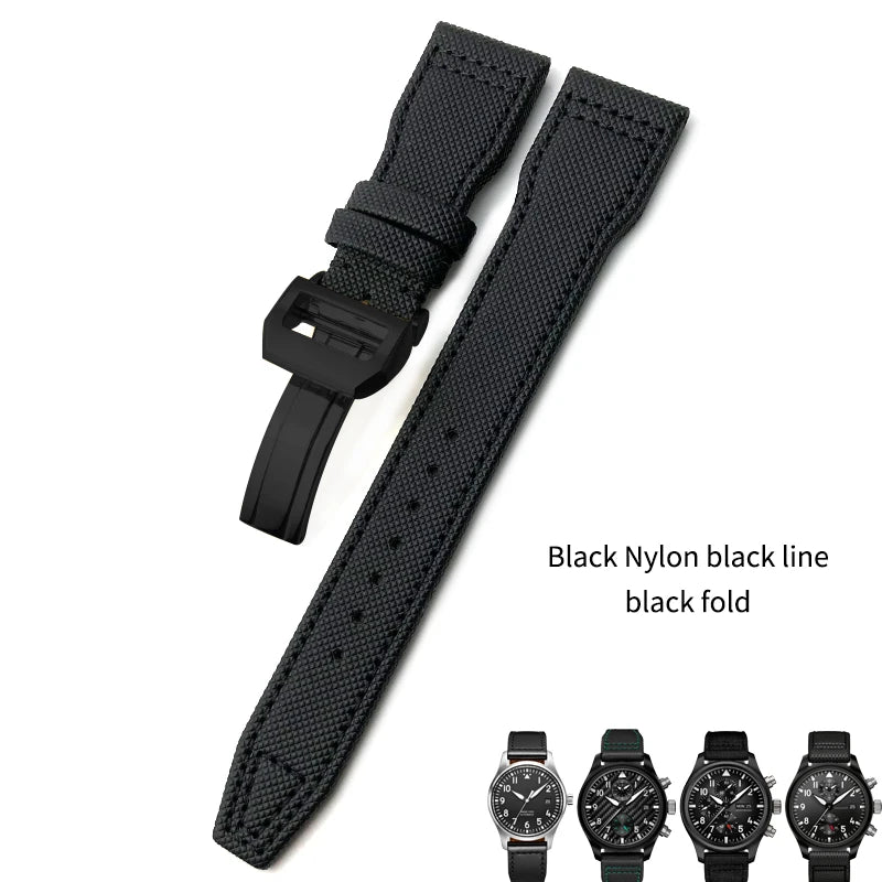Bracelet de montre en nylon tissé de haute qualité, adapté pour IWC Pilot SPITFIRE MARK 18 Portugieser Portofino TOP GUN Suffino 77 Strap, 20mm, 21mm, 22mm