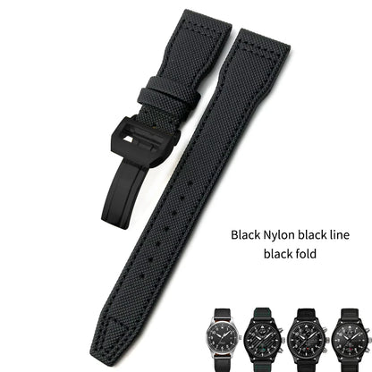 Bracelet de montre en nylon tissé de haute qualité, adapté pour IWC Pilot SPITFIRE MARK 18 Portugieser Portofino TOP GUN Suffino 77 Strap, 20mm, 21mm, 22mm