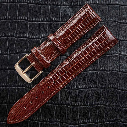 Bracelet de montre en cuir Texture lézard, boucle ardillon, pour femmes et hommes, 12mm 14mm 16mm 18mm 20mm 22mm 24mm
