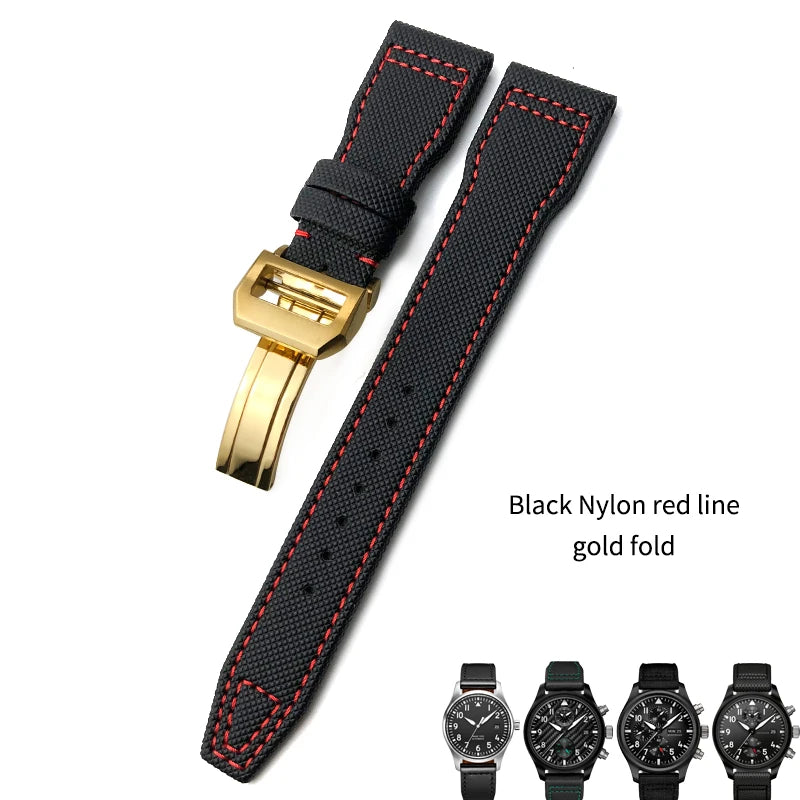 Bracelet de montre en nylon tissé de haute qualité, adapté pour IWC Pilot SPITFIRE MARK 18 Portugieser Portofino TOP GUN Suffino 77 Strap, 20mm, 21mm, 22mm