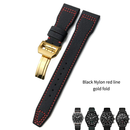 Bracelet de montre en nylon tissé de haute qualité, adapté pour IWC Pilot SPITFIRE MARK 18 Portugieser Portofino TOP GUN Suffino 77 Strap, 20mm, 21mm, 22mm