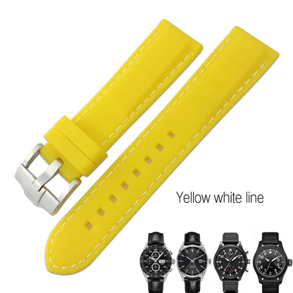 Correa de reloj flexible de caucho de silicona para hombre, correas de reloj de buceo, compatible con Hamilton, SEIKO, skx, Timex, Tag Heuer, IWC, CITIZEN, 20mm, 21mm, 22mm, 23mm, 24mm