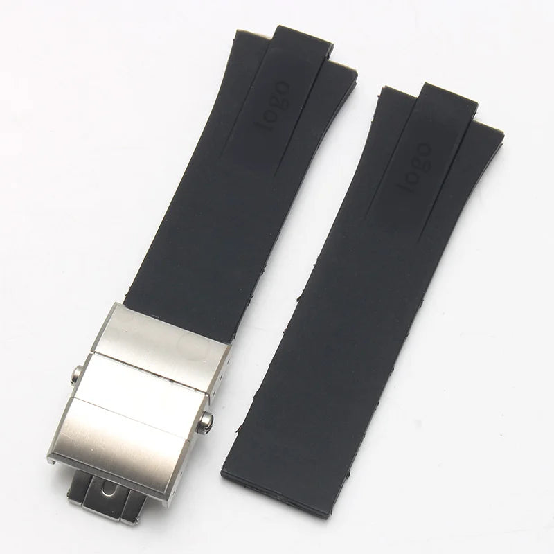 Cinturino in gomma siliconica con interfaccia convessa 24*11 per orologio subacqueo ORIS AQUIS, cinturino impermeabile con fibbia pieghevole
