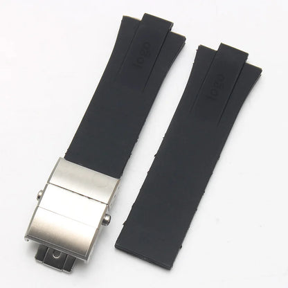 Cinturino in gomma siliconica con interfaccia convessa 24*11 per orologio subacqueo ORIS AQUIS, cinturino impermeabile con fibbia pieghevole