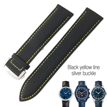 Cinturino di ricambio per orologio astronomico in tela e pelle per Omega Seam84300, Planet-Ocean SeATM, cinturino in nylon Hamilton, 20mm, 22mm, 19mm, 21mm