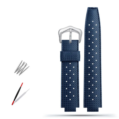 Rubber watch strap with convex interface, for handcrafted blue balloon/WSBB0025/W6920085
