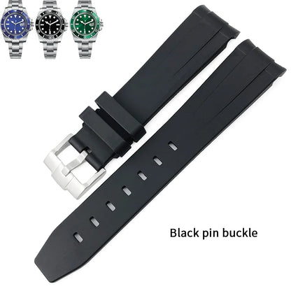 Bracelet de montre en caoutchouc et silicone pour Submariner, RequiGstuff, Oysterflex, Rolex, Omega, MoonSwatch, SeATM, 19mm, 20mm, 21mm, 22mm
