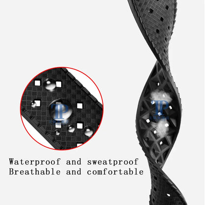 Rubber watch strap with convex interface, for handcrafted blue balloon/WSBB0025/W6920085