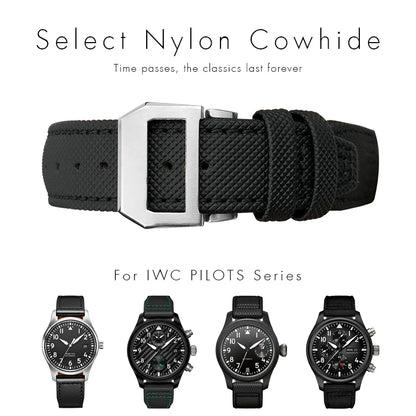 Bracelet de montre en nylon tissé de haute qualité, adapté pour IWC Pilot SPITFIRE MARK 18 Portugieser Portofino TOP GUN Suffino 77 Strap, 20mm, 21mm, 22mm