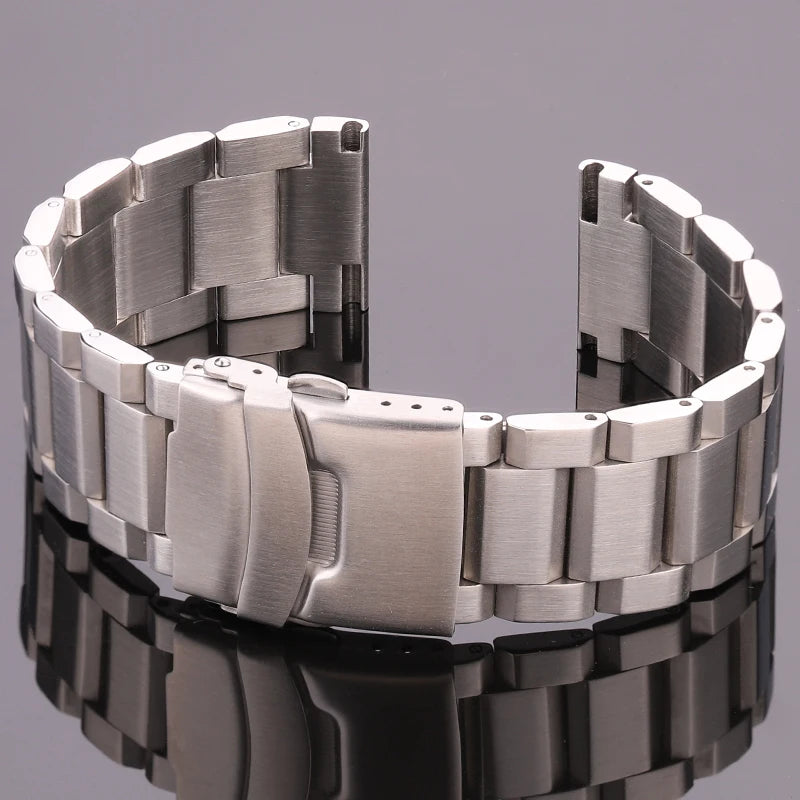 Bracelet de montre en acier inoxydable, 18mm, 20mm, 22mm, 24mm, lien, bleu, noir, or, accessoires