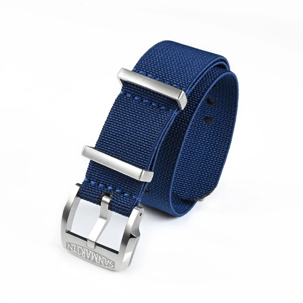 San Martin Watch Bracelet Elastic Nylon Strap 20mm Military Pilot Watch Band Universal Type Sport Paratrooper Strap Watch Parts