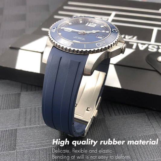 Cinturino per orologio in gomma e silicone per Longines, Hydroconquest, Conquest, L3, 781, 19mm, 20mm, sportivo, impermeabile, cinturino morbido, 22mm, 21mm