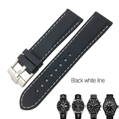 Correa de reloj flexible de caucho de silicona para hombre, correas de reloj de buceo, compatible con Hamilton, SEIKO, skx, Timex, Tag Heuer, IWC, CITIZEN, 20mm, 21mm, 22mm, 23mm, 24mm