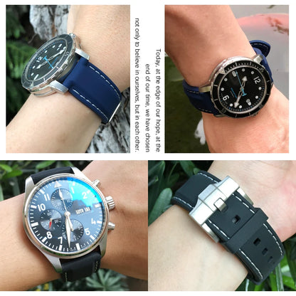 Correa de reloj flexible de caucho de silicona para hombre, correas de reloj de buceo, compatible con Hamilton, SEIKO, skx, Timex, Tag Heuer, IWC, CITIZEN, 20mm, 21mm, 22mm, 23mm, 24mm