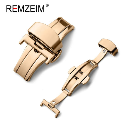 Fibbia pieghevole a farfalla automatica, doppio clic, fibbia in acciaio inossidabile per cinturino da orologio da 16mm 18mm 20mm 22mm, attrezzo in omaggio