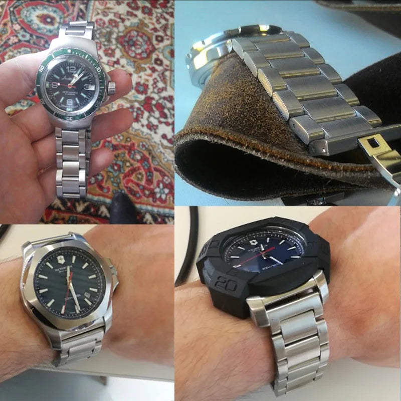 Men's and Women's Watch Straps, Solid Stainless Steel, 18mm, 20mm, 21mm, 22mm, 23mm, 24mm, Accessories