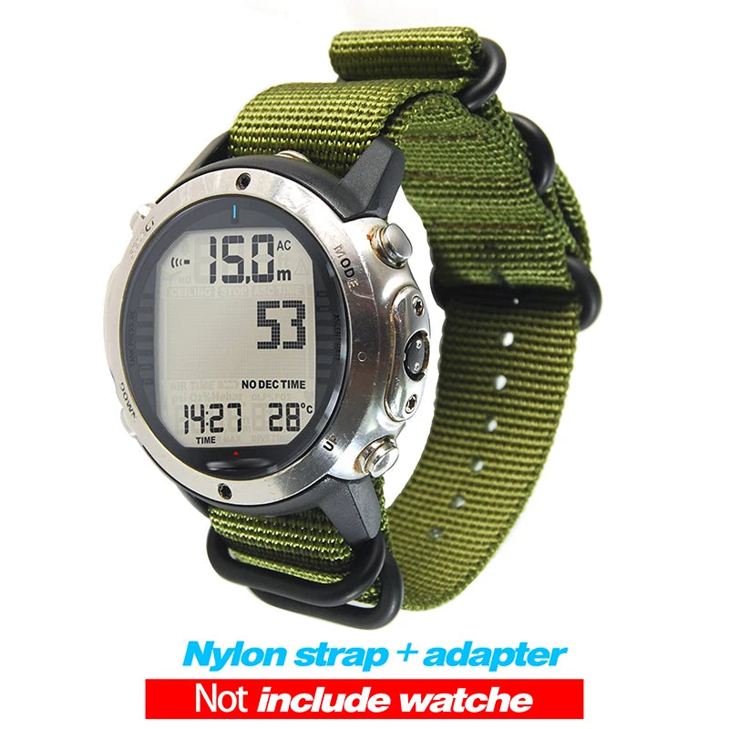 For Suunto D6 D6I Dive Computer Watch Nylon Straps + ABS Adapters + Screw Bars