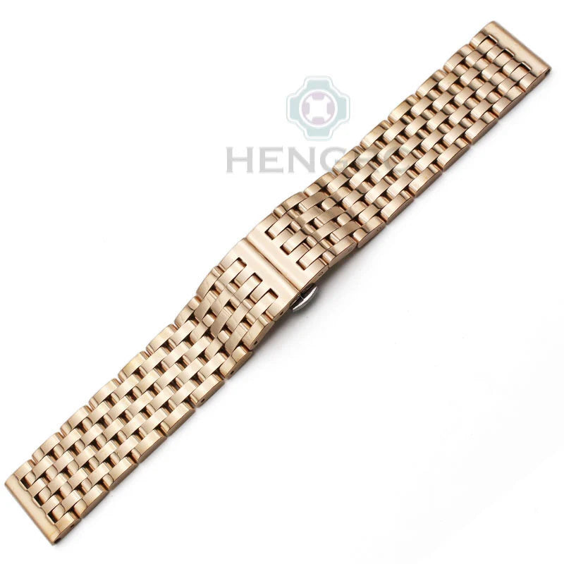 Bracelet de montre en acier inoxydable, 20mm 22mm, pour hommes et femmes, extrémité droite, argent, Rose, or, fermoir, accessoires