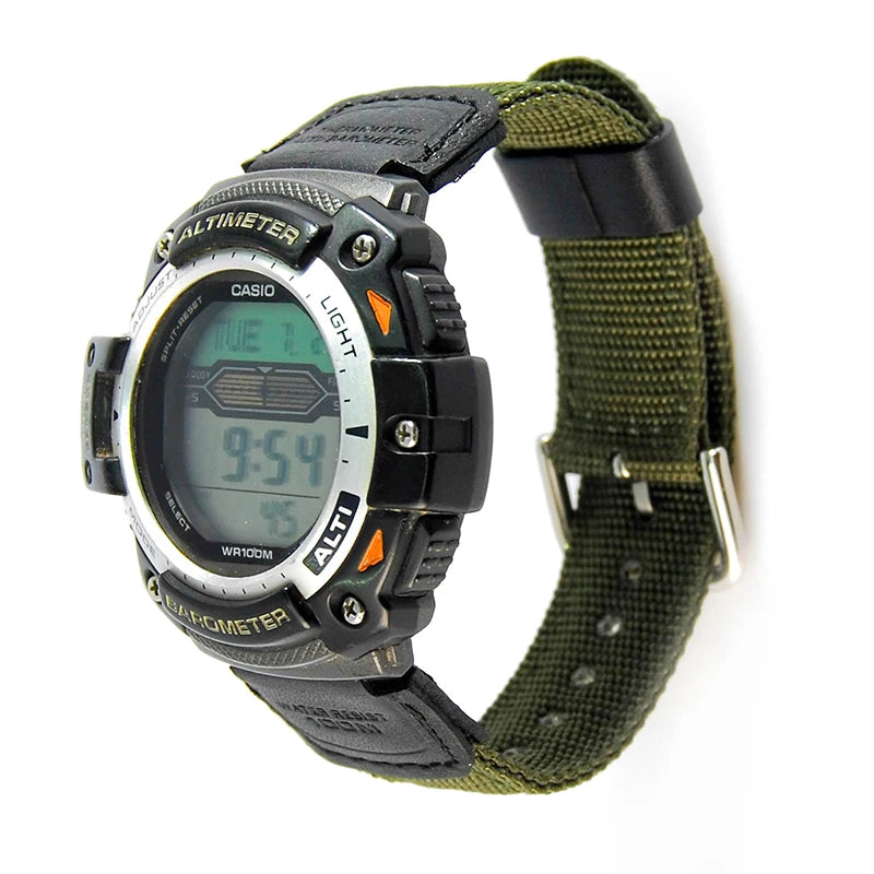 Bracelet de remplacement pour montre numérique AQ-S810W SGW-300H SGW-400H Nylon + cuir bracelets étanches