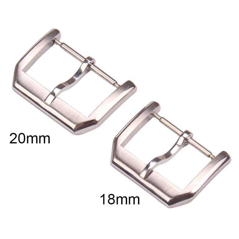 不锈钢手表表扣，16mm 18mm 20mm 22mm，拉丝抛光，高品质，银色，配件，针扣