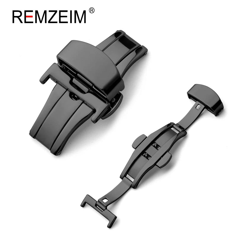 Fibbia pieghevole a farfalla automatica, doppio clic, fibbia in acciaio inossidabile per cinturino da orologio da 16mm 18mm 20mm 22mm, attrezzo in omaggio
