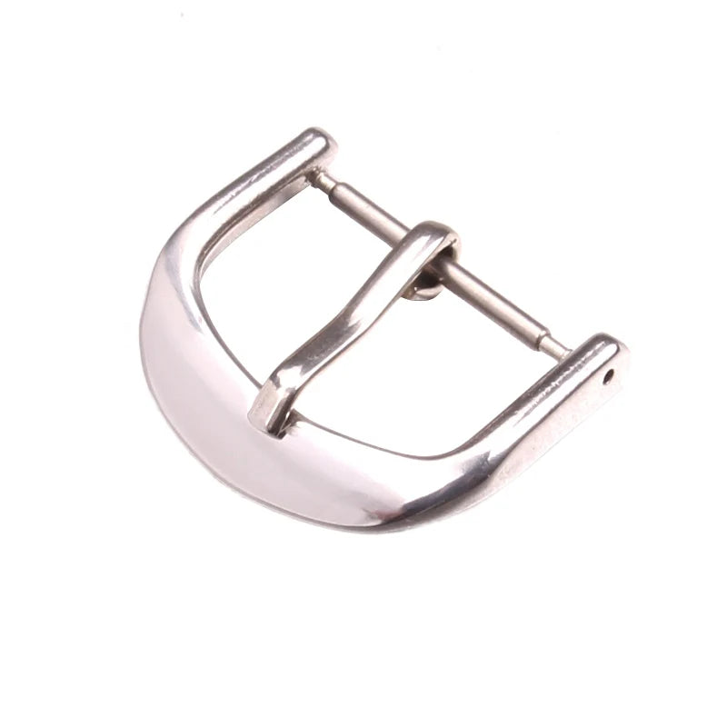 Boucle de montre en acier inoxydable massif, argent et or, 12 1618 20 22mm, bracelets de montre en cuir poli en métal, fermoir, accessoires de montres