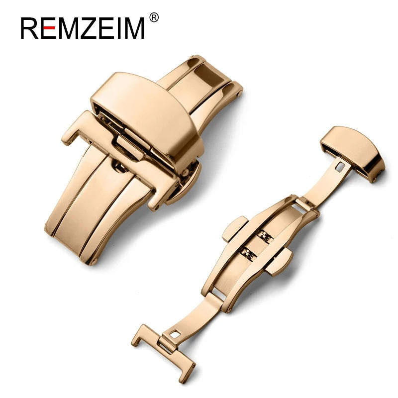 Fibbia pieghevole a farfalla automatica, doppio clic, fibbia in acciaio inossidabile per cinturino da orologio da 16mm 18mm 20mm 22mm, attrezzo in omaggio