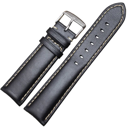 Uhrenarmband aus echtem Leder schwarz dunkelbraun 18 19 20 21 22 24 mm Uhrenarmbänder für Damen und Herren polierte Schließe Relojes Hombre