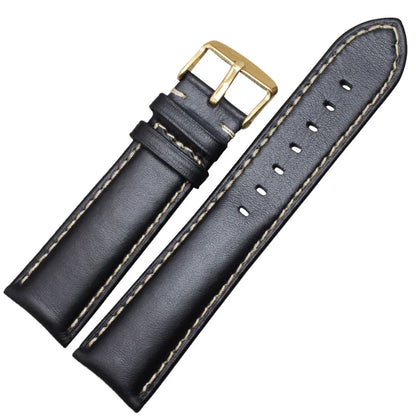 Uhrenarmband aus echtem Leder schwarz dunkelbraun 18 19 20 21 22 24 mm Uhrenarmbänder für Damen und Herren polierte Schließe Relojes Hombre