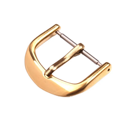 Boucle de montre en acier inoxydable massif, argent et or, 12 1618 20 22mm, bracelets de montre en cuir poli en métal, fermoir, accessoires de montres