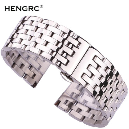 Bracelet de montre en acier inoxydable, 20mm 22mm, pour hommes et femmes, extrémité droite, argent, Rose, or, fermoir, accessoires