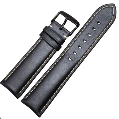 Uhrenarmband aus echtem Leder schwarz dunkelbraun 18 19 20 21 22 24 mm Uhrenarmbänder für Damen und Herren polierte Schließe Relojes Hombre