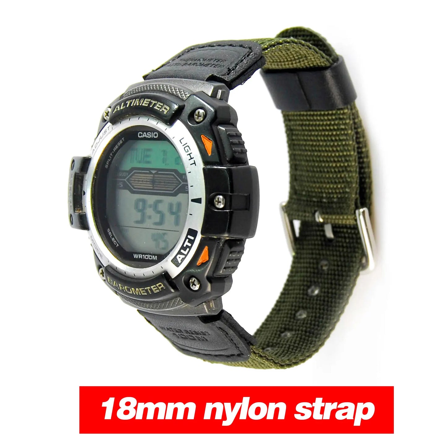 Bracelet de remplacement pour montre numérique AQ-S810W SGW-300H SGW-400H Nylon + cuir bracelets étanches