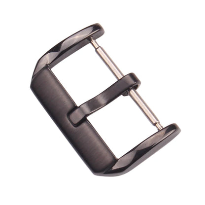 Boucle ardillon de montre en acier inoxydable brossé moyen, 16mm 18mm 20mm 22mm, argent or noir, bracelet de montre en cuir, accessoires de fermoir