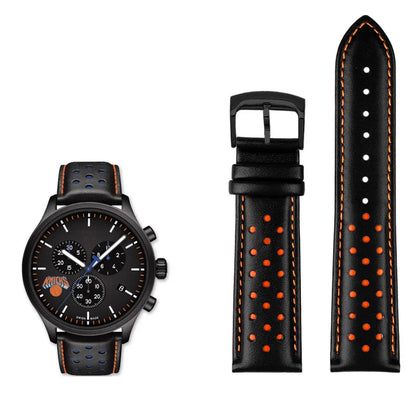 Men's circular leather watch strap, bracelet accessories, fits 1853 Tissot T116.617.36.051 NBA, co-branded, first layer