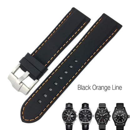 Correa de reloj flexible de caucho de silicona para hombre, correas de reloj de buceo, compatible con Hamilton, SEIKO, skx, Timex, Tag Heuer, IWC, CITIZEN, 20mm, 21mm, 22mm, 23mm, 24mm