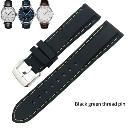 Rubber and Silicone Watch Strap, 19mm 20mm 21mm 22mm, for Tissot Le Locle T063, Soft and Waterproof, Stainless Steel Buckle