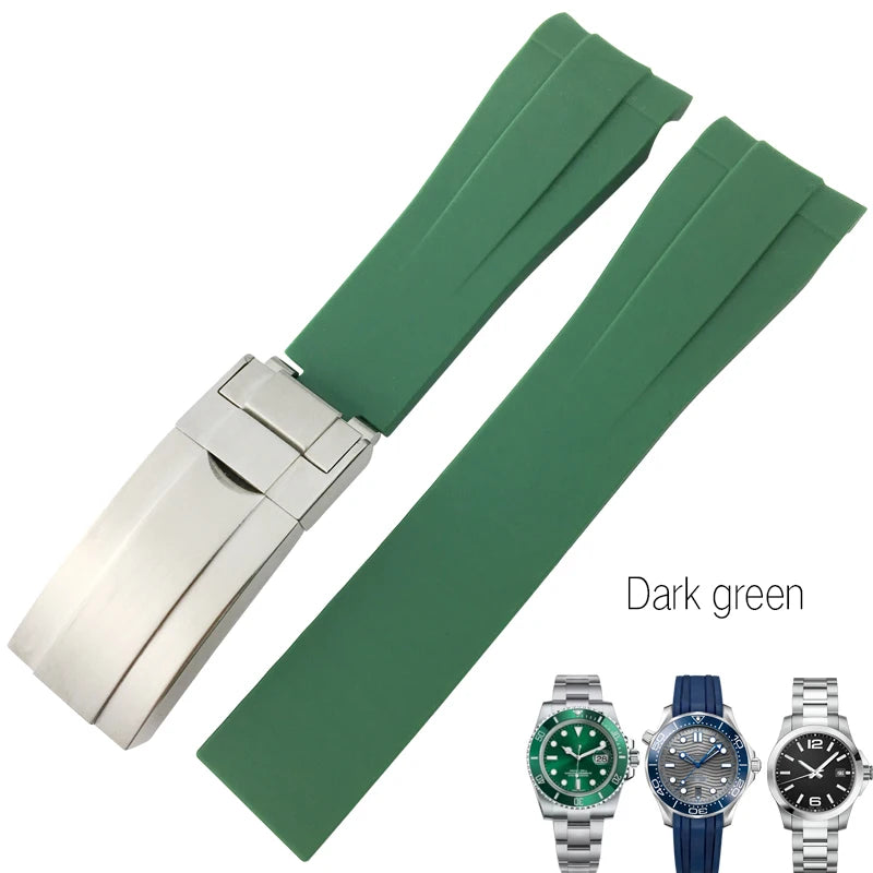 19mm 21mm 20mm 22mm bracelet de montre de haute qualité pour Rolex Daytona Submariner Oysterflex GMT Explorer bracelet de montre bracelet en caoutchouc et Silicone