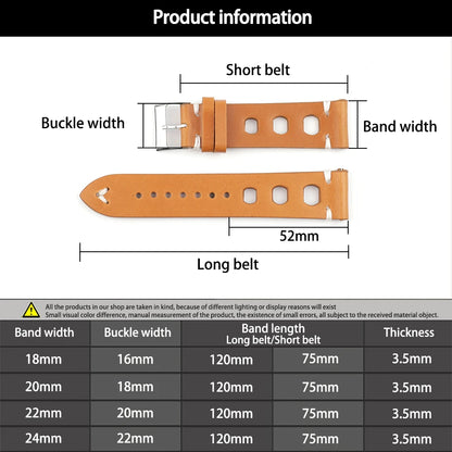 Leather watch strap, Fast - Vintage, Chronograph - Universal