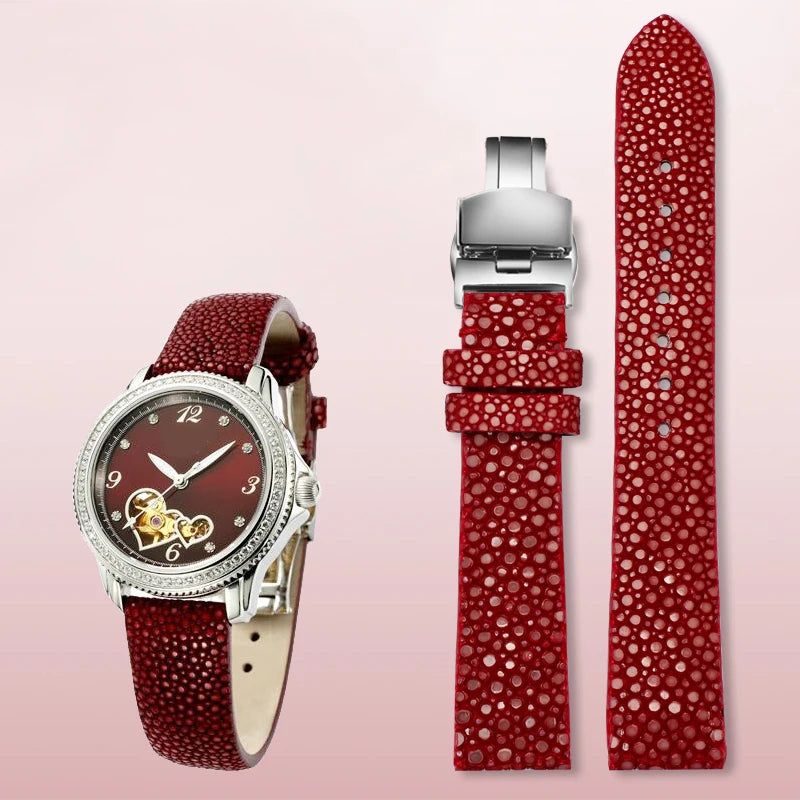 16mm bracelet de montre en cuir véritable bracelet de montre mode vert coloer rouge coloer noir coloer pour femmes bracelets de montre papillon