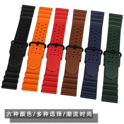 Bracelets de montre en caoutchouc à dégagement rapide, 20mm 22mm 24mm, accessoires de montre, Bracelet de montre de Sport Orange, ceinture de montre intelligente pour Casio