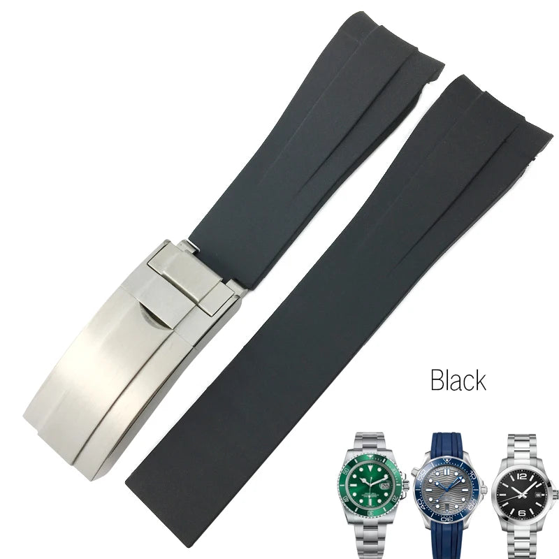 19mm 21mm 20mm 22mm bracelet de montre de haute qualité pour Rolex Daytona Submariner Oysterflex GMT Explorer bracelet de montre bracelet en caoutchouc et Silicone