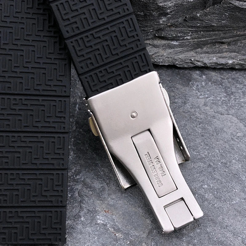 Passend für Tissot T-TOUCH T013 T047 21mm weiches Silikon-Kautschuk-Uhrenarmband Schwarz Orange Sport wasserdichtes Armband T091 T 013420 Ein Werkzeug