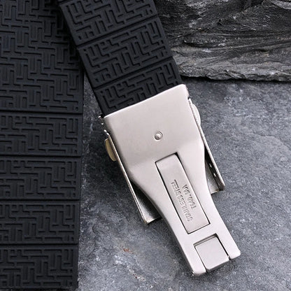 Passend für Tissot T-TOUCH T013 T047 21mm weiches Silikon-Kautschuk-Uhrenarmband Schwarz Orange Sport wasserdichtes Armband T091 T 013420 Ein Werkzeug