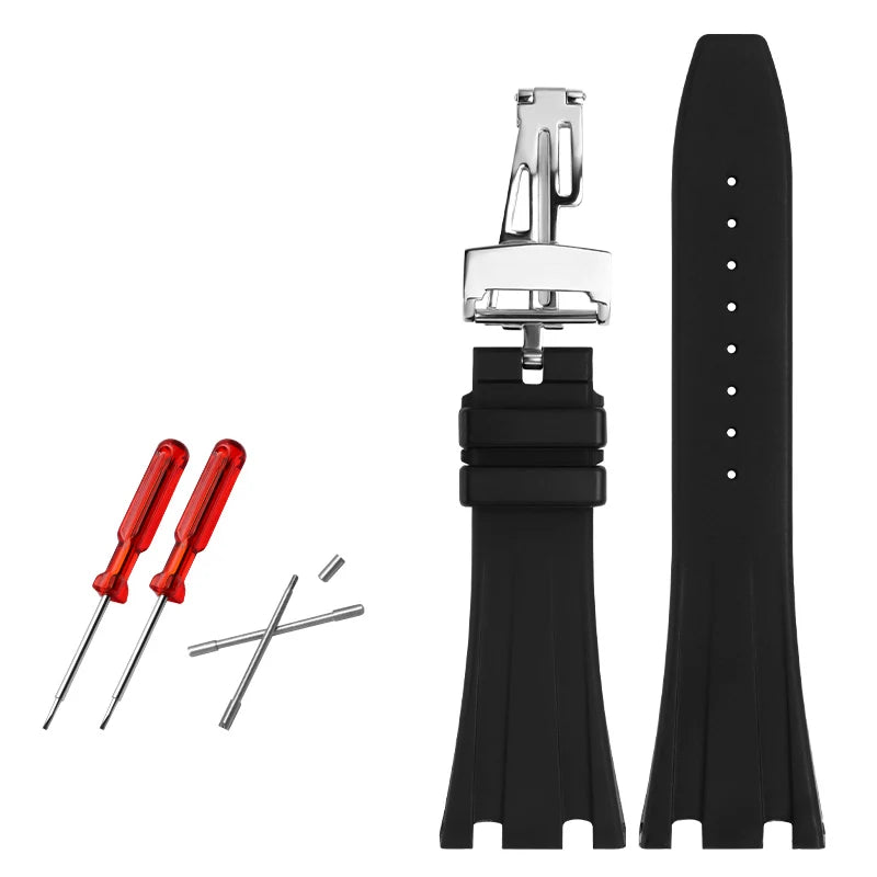 High Quality 28mm Rubber Watch Strap for AP 15703 26470SO Royal Oak Offshore Men's Sports Watch Band