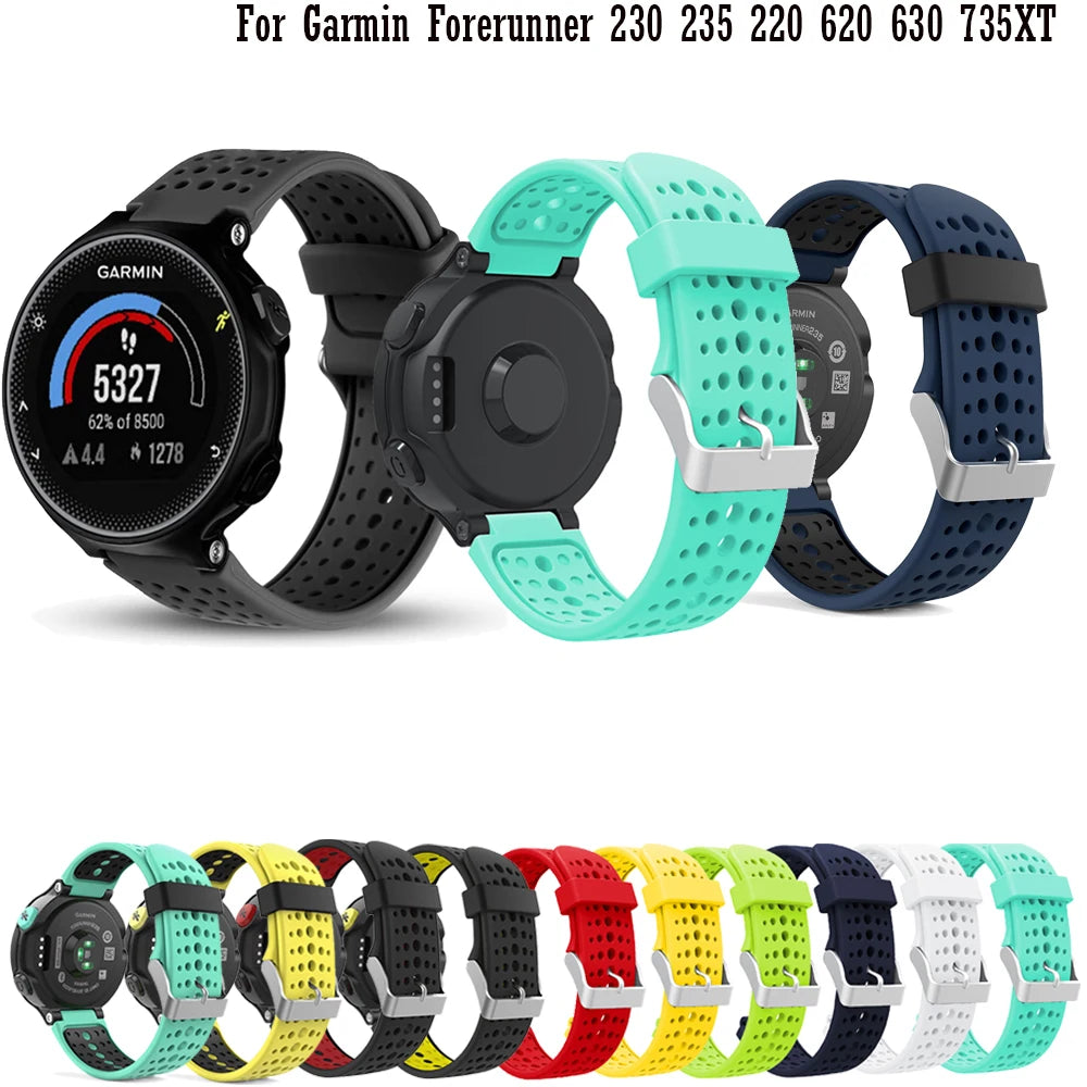Cinturino per orologio Garmin Forerunner 235 235 Lite 735XT, cinturino in silicone per Forerunner 220 230 620 630