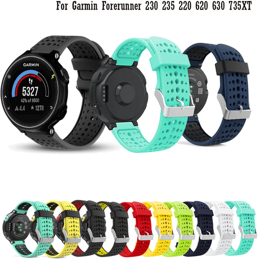 Cinturino per orologio Garmin Forerunner 235 235 Lite 735XT, cinturino in silicone per Forerunner 220 230 620 630
