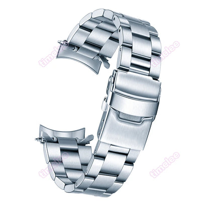 Timelee - Cinturino per orologio in acciaio inossidabile, 22 mm, estremità curva, MOD per SKXHouseSKX009 SKX011